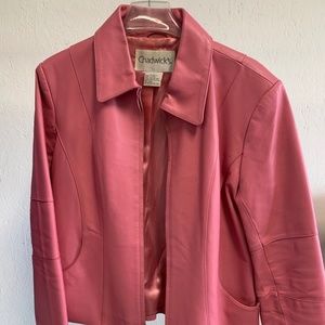 Pink Leather Blazer
